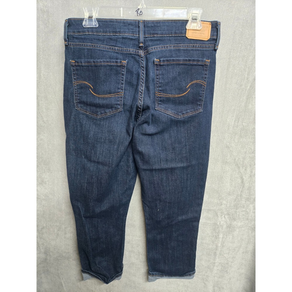 Levi Strauss Signature Women Mid Rise Capri Jeans Dark Wash Blue Size 12 Cropped - Picture 7 of 7